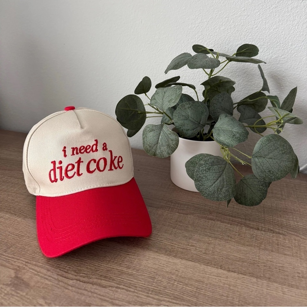I Need A Diet Coke Hat - Red Stitch Lettering Hat